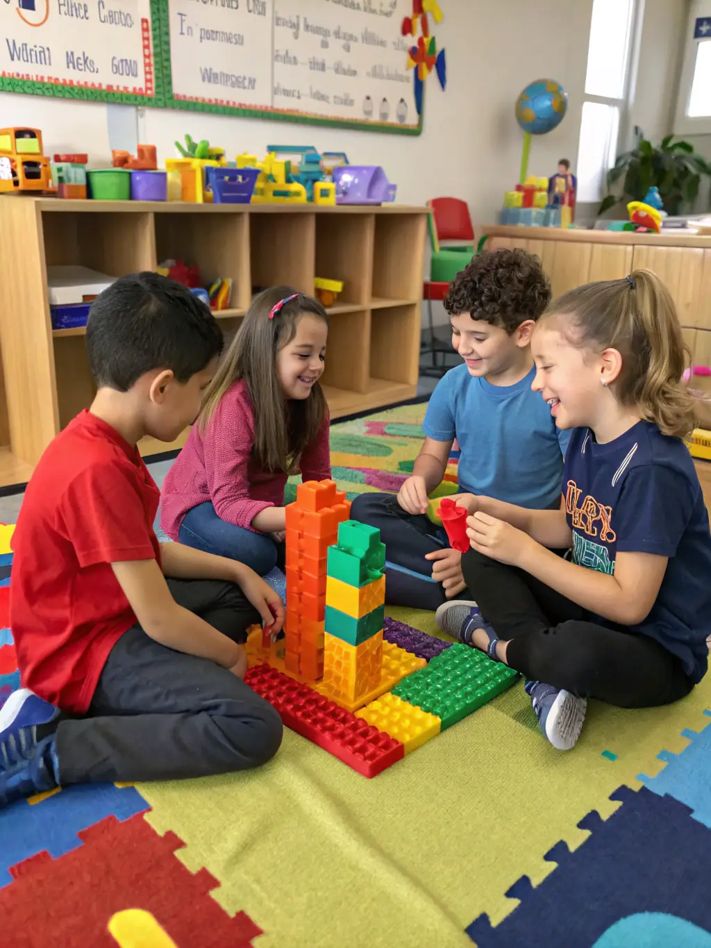 Children participating in a hands-on workshop about medieval castle architecture, illustrating the Educational Programs.